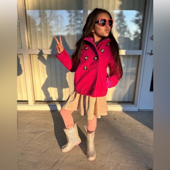 Kids A-Line double breasted pea coat - Picture 2 of 7